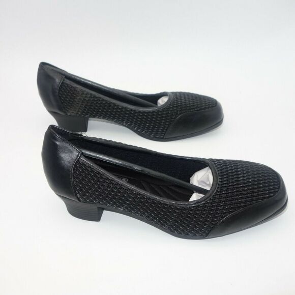 NEW Comfort-well Beacon Stretch-n-Form Pumps Black Square Medium Heel Shoes 10 - Picture 2 of 7